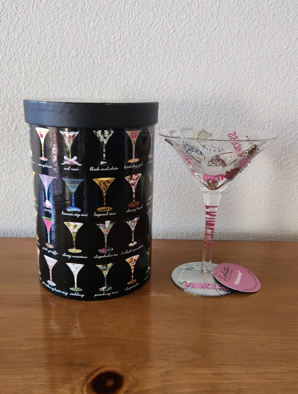 Lolita Pink Princess Martini Glass with Silver Accents